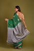 DEEP GREEN SOFT SILK CHECKS SAREE