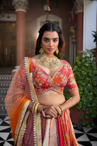 MULTI COLOR EMBROIDERED LEHENGA