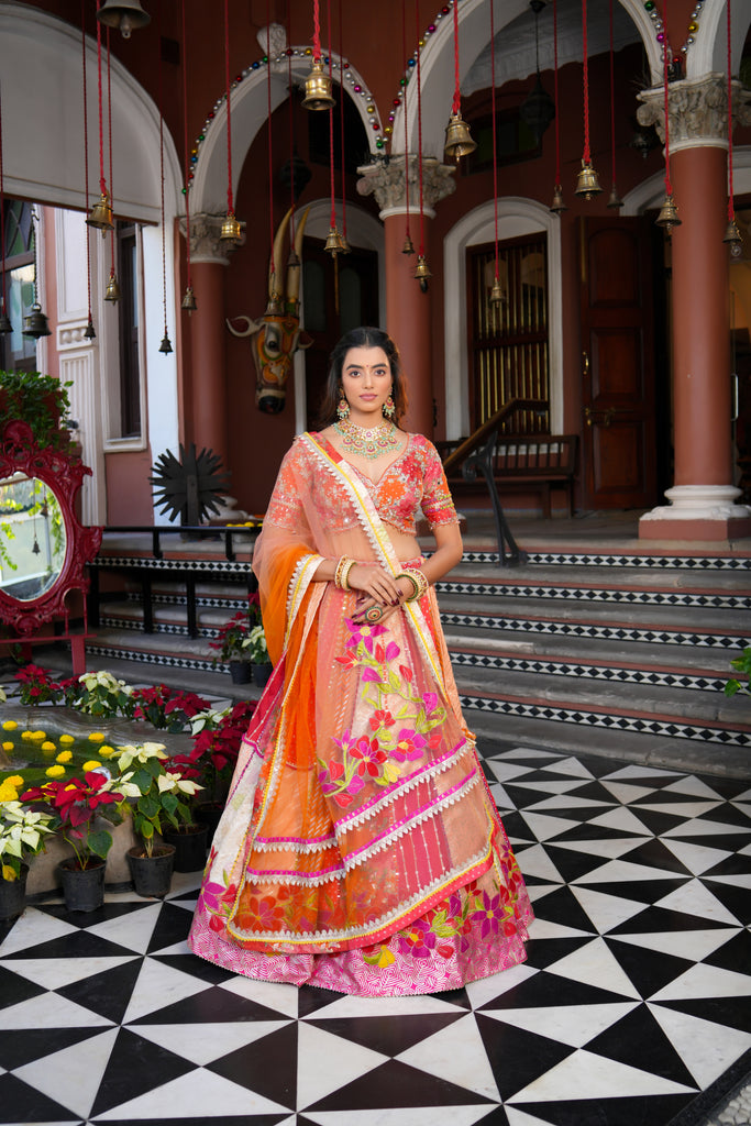 MULTI COLOR EMBROIDERED LEHENGA