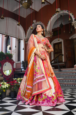 MULTI COLOR EMBROIDERED LEHENGA