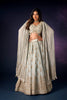 PASTEL LIGHT BLUE LEHENGA WITH CAPE SLEEVES