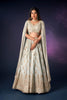 PASTEL LIGHT BLUE LEHENGA WITH CAPE SLEEVES