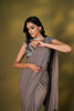 THUNDER GREY PRE STITCHED SAREE