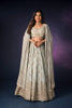 PASTEL LIGHT BLUE LEHENGA WITH CAPE SLEEVES