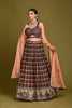 NAVY BLUE GAJI SILK LEHENGA IN AJRAKH PRINT