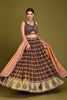 NAVY BLUE GAJI SILK LEHENGA IN AJRAKH PRINT