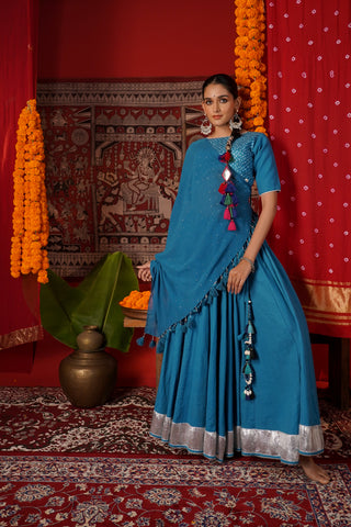 CERULEAN BLUE NAVRATRI LEHENGA