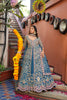 BLUE EMBROIDERED CREPE SILK GOWN