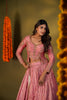 SALMON PINK TISSUE LEHENGA