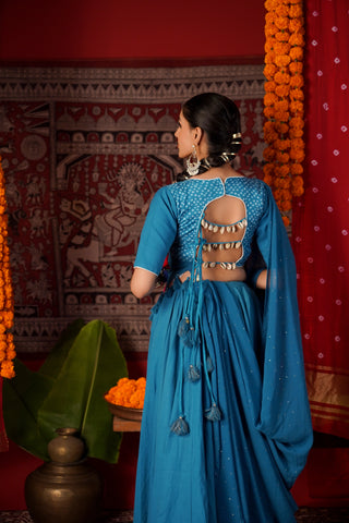 CERULEAN BLUE NAVRATRI LEHENGA