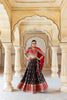 BLACK & PINK GAJI SATIN LEHENGA