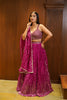 MEDIUM VIOLET RED SEQUINS WORK LEHENGA