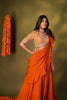 TANGERINE ORGANZA RUFFLES LEHENGA SET