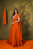 TANGERINE ORGANZA RUFFLES LEHENGA SET