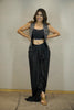 BLACK SILK COWL SKIRT SET