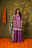 PURPLE & GREEN SHARARA SET