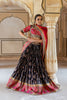 BLACK & PINK GAJI SATIN LEHENGA