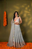 ASH BLUE TISSUE LEHENGA