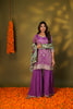 PURPLE & GREEN SHARARA SET