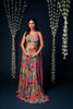 MULTI COLORED FLORAL PRINTED CREPE LEHENGA