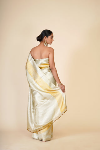 SILVER & GOLD ZARI TISSUE SAREE alternate