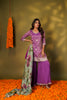 PURPLE & GREEN SHARARA SET