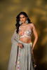 ASH BLUE TISSUE LEHENGA