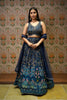 MIDNIGHT BLUE LEHENGA WITH PRINTED PEACOCKS & MOTIFS