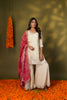 IVORY & PINK SHARARA SET