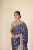 BERRY BLUE SILK BANDHANI GHARCHOLA GOTA PATTI SAREE