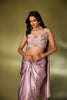 LILAC SATIN DRAPED SKIRT SET