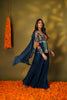 DARK TEAL BLUE PEPLUM & SHARARA SET