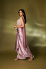 LILAC SATIN DRAPED SKIRT SET