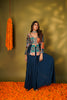 DARK TEAL BLUE PEPLUM & SHARARA SET