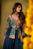 DARK TEAL BLUE PEPLUM & SHARARA SET