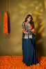 DARK TEAL BLUE PEPLUM & SHARARA SET