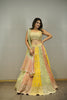 MULTI COLOUR TISSUE PANELED LEHENGA