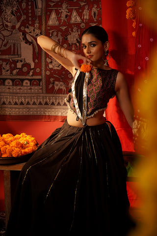 BLACK GOTA PATTI NAVRATRI LEHENGA