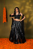 BLACK SEQUINED GEORGETTE LEHENGA