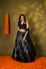 BLACK SEQUINED GEORGETTE LEHENGA