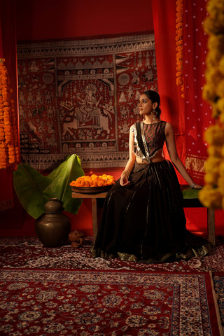 BLACK GOTA PATTI NAVRATRI LEHENGA