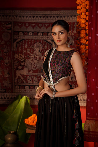 BLACK GOTA PATTI NAVRATRI LEHENGA