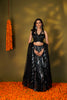 BLACK SEQUINED GEORGETTE LEHENGA