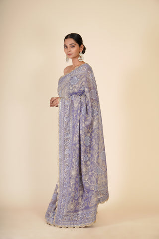 OLD LAVENDER TISSUE SAREE alternate