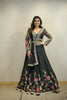 MIDNIGHT BLACK FLORAL EMBROIDERY LEHENGA