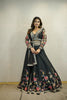 MIDNIGHT BLACK FLORAL EMBROIDERY LEHENGA