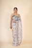 GREY & BLUE SOFT NET SAREE