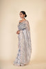 GREY & BLUE SOFT NET SAREE