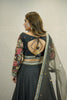 MIDNIGHT BLACK FLORAL EMBROIDERY LEHENGA