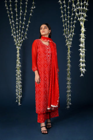 SCARLET RED SUIT SET